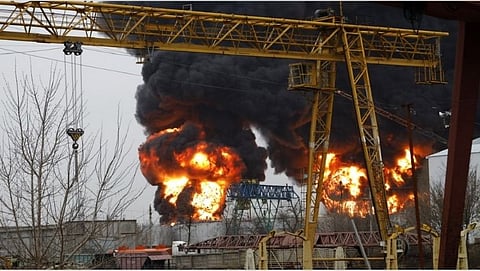 Ukrainian Helicopters Strike at Russian Oil Depot