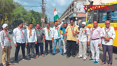Congress Workers agitation at Jalgaon