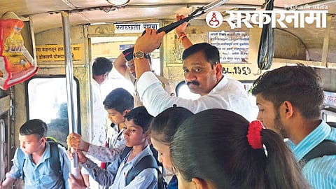 MLA Rajesh Padvi in Bus.