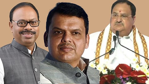 J. P. Nadda, Devendra Fadnavis, Chandrasekhar Bawankule