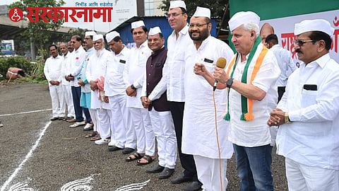 Flag hoisting at Nashik NCP Bhavan