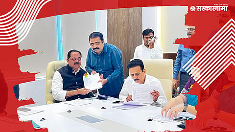 MLA Suhas Kande with Minister Anil Patil