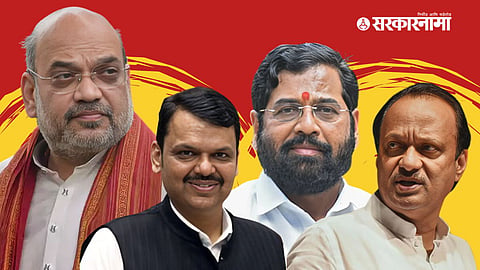 Amit Shah, Devendra Fadnavis, Eknath Shinde, Ajit Pawar