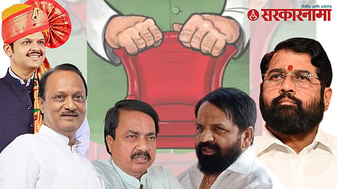 CM Fadnavis Ajit Pawar Sunil Tatkare Eknath Shinde Bharat Gogawale
