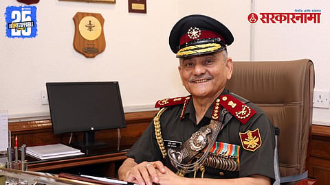 CDS General Anil Chauhan addressing defense officials, stressing that peace can only be ensured by staying prepared for war.