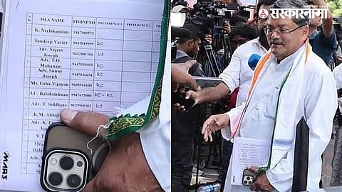 Mukul Wasnik during a media interaction amid the Kerala Congress leadership discussions. The alleged leak of MLA signatures has fueled speculation over support for K. C. Venugopal.