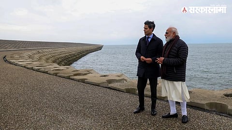 Narendra Modi visits the Afsluitdijk with Dutch leaders to study advanced water management systems aimed at improving irrigation, flood protection and inland waterways in India.
