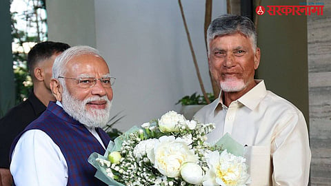 Andhra Pradesh Chief Minister Chandrababu Naidu announces financial incentives for families having third and fourth children during a public event in Srikakulam.