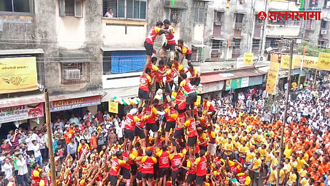Govinda participants practice human pyramids ahead of Dahi Handi as the Maharashtra State Dahi Handi Govinda Association announces a ₹10 lakh accident insurance cover for trainees.