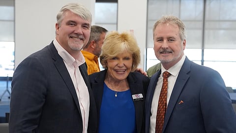 Paul Chapman, Abbie Cox, and Eddie Lee Herndon at the 5-year anniversary celebration of the 100 Families initiative