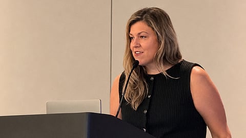 Rachel Barkley, executive director of the Alliance for Opportunity, speaks at the State Policy Network's annual meeting.