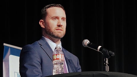 Cody Inman, Principal Deputy Assistant Secretary of the U.S. Administration for Children and Families, speaks at the Restore Hope Conference in September 2026.
