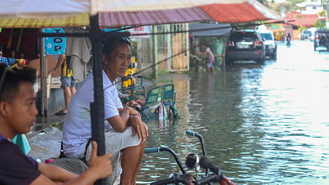 FLOODED BARANGAY. Streets in Barangay Matina Aplaya, Davao City remain submerged in floodwater following heavy rainfall on Wednesday evening, November 8, 2023. The Davao City government declared class suspension in all levels both public and private schools in Matina Aplaya, and other flooded barangays at Talomo and Tugbok District.