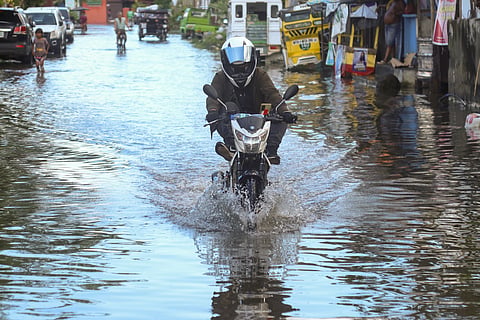 FLOODED BARANGAY. Streets in Barangay Matina Aplaya, Davao City remain submerged in floodwater following heavy rainfall on Wednesday evening, November 8, 2023. The Davao City government declared class suspension in all levels both public and private schools in Matina Aplaya, and other flooded barangays at Talomo and Tugbok District.