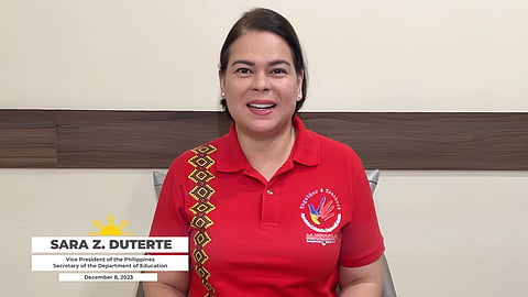 Sara credits Filipinos for
DepEd’s success