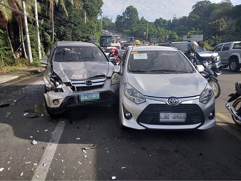 Vehicular accident involving multiple vehicles in Barangay Catalunan Grande on September 9, 2023.