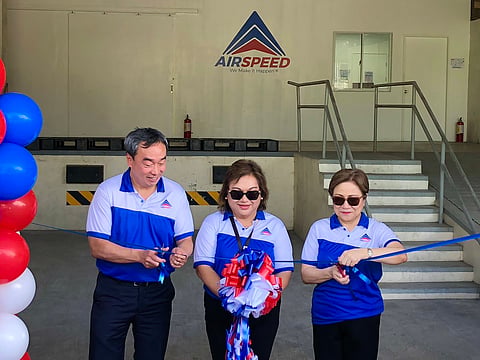 In photo are (from left): SM Investments Corp. President Frederic DyBuncio, Airspeed International President & CEO Mariz C. Regis, and Airspeed Group Chairperson Rosemarie P. Rafael.