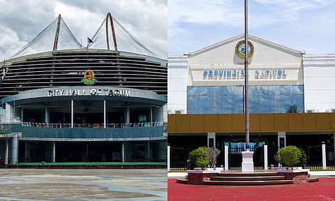 Tagum City Hall (left), Davao del Norte Provincial Capitol (right)