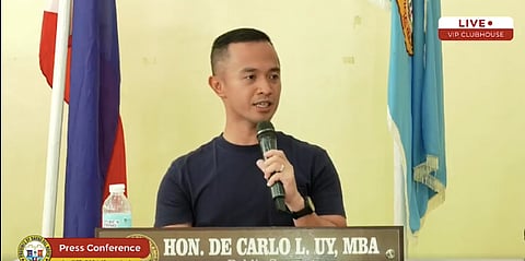 Davao del Norte Acting Governor De Carlo “Oyo” L. Uy during a press conference on Saturday, April 13, 2024