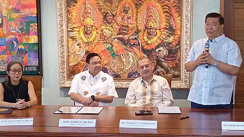 ILOILO. University of the Philippines Visayas, Lopez Group Foundation, and Iloilo City Government collaborate to bring renowned Filipino artworks to Iloilo for a series of exhibitions. From left are Lopez Group Foundation Inc. president Mercedes Lopez Vargas, Iloilo City Mayor Jerry Trenas, UPV Chancellor Clement Camposano, and former senator Franklin Drilon.