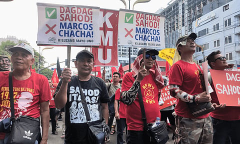 Progressive groups lead by Kilusang Mayo Uno marched from T.M. Kalaw to U.S. Embassy in Manila on May 1, 2024 for the Labor Day rally.