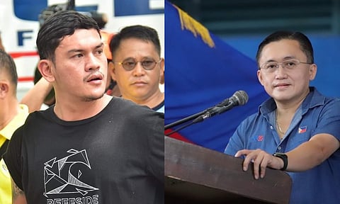 Davao City Mayor Sebastian Duterte (left), Sen. Bong Go (right)