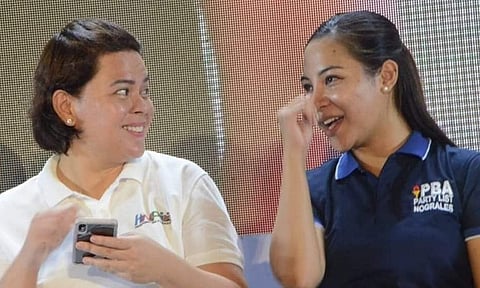 Vice President Sara Duterte (left) and PBA partylist representative Atty. Margarita "Atty. Migs" B. Nograles (right) during a political rally in Davao City back in 2019.