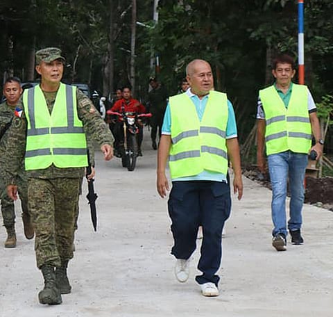 ZAMBOANGA. The Ministry of Public Works in the Bangsamoro Autonomous Region in Muslim Mindanao (MPW-Barmm) completes the construction of a farm-to-market road (FMR) geared to improving the lives of rural communities in Patikul, Sulu. A photo hand out shows Major General Ignatius Patrimonio, 11th Infantry Division commander (left), joined the MPW-Barmm and Patikul officials during the project inauguration on Friday, August 2. (SunStar Zamboanga)