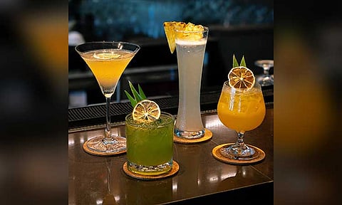 Cheers to Kadayawan! Unwind in style with Benjarong’s festive cocktail lineup (from left to right): Lumad, Indak-Indak, Bagobo, and Golden Pillow. Sip and savor this festive season!