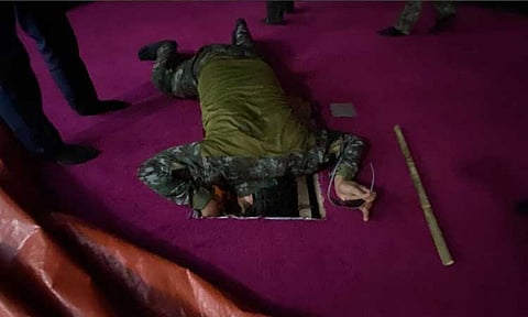 The Kingdom of Jesus Christ (KOJC) Cathedral, the congregation's worship center every Sunday, is currently being searched by police on the third day of their search operations inside the KOJC religious compound on Monday afternoon, August 26, 2024.