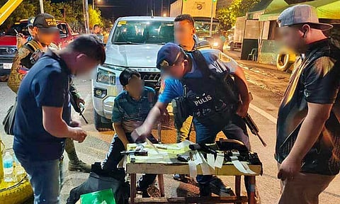 Anwar Zumpaga Saluwang, the appointed mayor of Nabalawag in Cotabato, and three of his bodyguards were arrested at the Task Force Davao Sirawan checkpoint in Toril, Davao City, on Tuesday evening, February 4, 2025, for violating the election gun ban.
