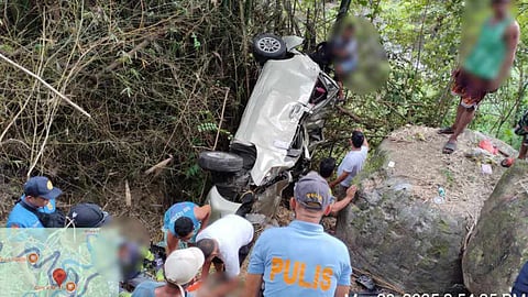 1 dead, 7 hurt in MPV cliff plunge