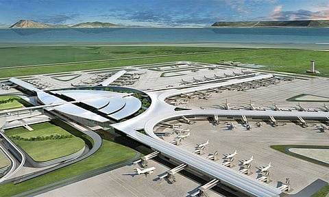 BULACAN AIRPORT. Architect’s rendition of the New Manila International Airport in Bulakan, Bulacan, which is expected to begin construction in 2026. (Photo courtesy of SMC)