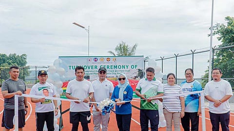 ZAMBOANGA. Basilan Lone District Representative and Minority Leader Mujiv Hataman (3rd from left) and Isabela City Mayor Sitti Djalia Turabin-Bataman (5th from right) unveil P100-M sports infrastructure projects on Tuesday, May 6, 2025. (SunStar Zamboanga)