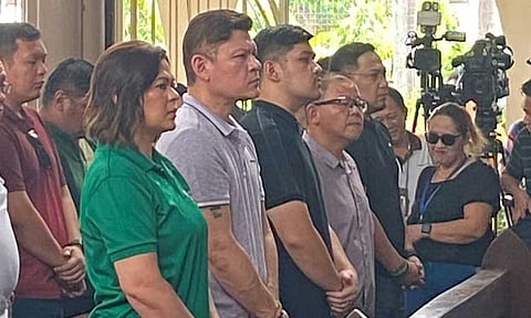 Vice President Sara Duterte, re-elected Davao City 1st District Representative Paolo “Pulong” Duterte, and his son Rigo Duterte, who emerged as the top-ranking councilor across all three districts attended a Thanksgiving Mass at the Carmelite Monastery in J.P. Laurel Ave., Davao City on May 17, 2025.