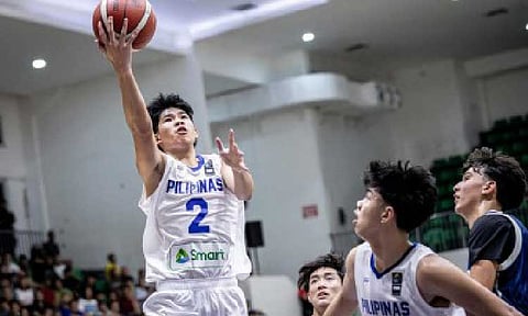 UNBLEMISHED. Gilas Pilipinas Youth Team Captain Jolo Pascual glides for a lay-up during their FIBA U16 Asia Cup SEABA Qualifiers matchup against Thailand on Sunday evening (May 25, 2025) at the Bren Z. Guiao Sports Complex in San Fernando, Pampanga. The nationals demolished Thailand, 87-42, for a 2-0 record. (SBP Photo)