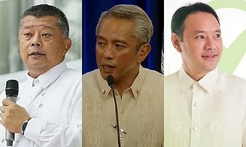MANILA. Justice Secretary Jesus Crispin “Boying” Remulla, Interior Secretary Jonvic Remulla, and Defense Secretary Gilbert Teodoro Jr.