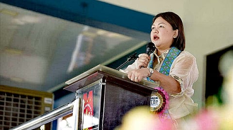 ILOILO. Iloilo City Mayor Raisa Treñas delivers her speech as Guest of Honor and Speaker during the flag raising and awarding ceremonies at the PRO 6 Grandstand, Camp Gen. Martin Teofilo B. Delgado in Iloilo City on August 4, 2025. She vowed to continue the city’s strong support for the Iloilo City Police Office and praised its recent anti-drug gains and national achievements.