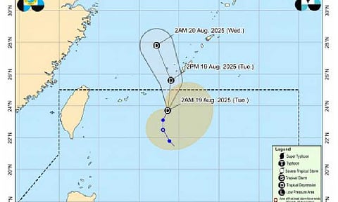 Track of TD Huaning (PAGASA image)