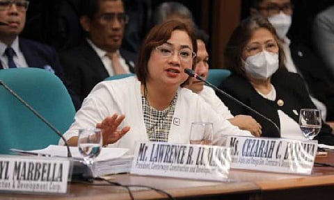 GRILLED. Businesswoman Sarah Discaya responds to questions during the Senate Blue Ribbon Committee hearing on alleged anomalous flood control projects at the Senate in Pasay City on Monday (Sept. 1, 2025). Lawmakers pressed Discaya to explain how her family’s companies secured hundreds of contracts from the Department of Public Works and Highways. (PNA photo by Avito Dalan)