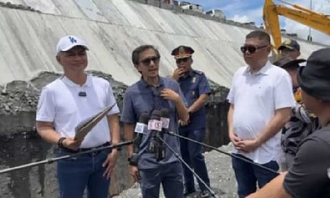INSPECTION. Public Works Secretary Vince Dizon during an interview after inspecting a flood control project in Naunjan, Oriental Mindoro on Tuesday (Sept. 9, 2025). He said it was discovered that the awarding of bidding, notice to proceed, and quick payment of the project were “railroaded.” (Screengrab from DPWH video)