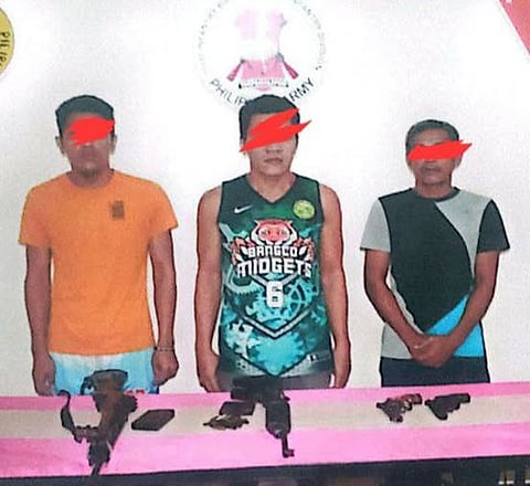 ZAMBOANGA. Three members of a crime group voluntarily surrender to government authorities on Friday, September 26, in Sitio Pulopanjang, Barangay Mamagon, Naga, Zamboanga Sibugay. They turned over four high-powered firearms and ammunition.