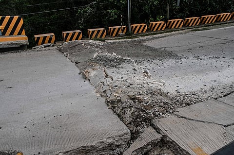 CEBU. The bridge in Barangay Poblacion, Municipality of Medellin, Cebu, sustained damage during the 6.9-magnitude earthquake, leaving only one lane passable as of Wednesday, October 1, 2025.