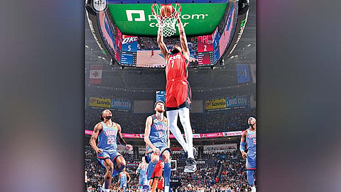 Gipasukarap sa Thunder ang Rockets sa 2 overtimes