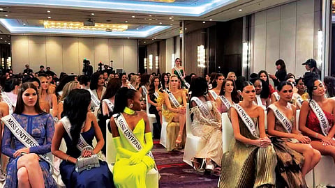 Miss Universe 2025 candidates walk out