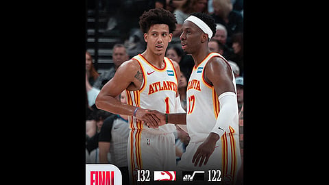 Hawks hit 24 treys, roll past Jazz