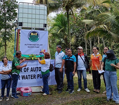 ZAMBOANGA. Two associations of farmers in Zamboanga del Sur receive solar-powered water pumps from the Department of Agrarian Reform (DAR), boosting communal farming activities in the province.