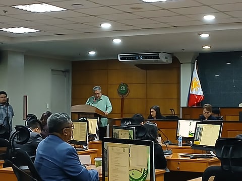 BACOLOD. Bacolod City Councilor Caesar Distrito delivers privileged speech during the regular session at the City Council in Wednesday afternoon, November 16, 2025, following the unprecedented flooding triggered by consecutive storms, Typhoon Tino, Typhoon Uwan, and the latest one, Typhoon Verbena,, that severely affected the city.