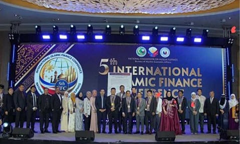 ISLAMIC FINANCE. NCMF Secretary Sabuddin Abdurahim (13th from left) with officials of the NCMF Central and Regional Offices during the 5th International Islamic Finance Conference, which concluded on Tuesday (Feb. 3, 2026). The event ended with the signing of a Joint Declaration of Strengthening the Philippine Islamic Finance Ecosystem, signifying a shared commitment and responsibility to advancing financial inclusion and ethical investing for Muslim and non-Muslim Filipinos. (Photo courtesy of NCMF)
