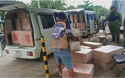INTENSIFIED CAMPAIGN. Police confiscated PHP2.3 million worth of smuggled cigarettes from two minivans at a checkpoint in Lambayong, Sultan Kudarat on Dec. 9, 2024. Philippine National Police chief Gen. Jose Melencio Nartatez Jr. on Sunday (Feb. 8, 2026) ordered an intensified crackdown on strategic transit and storage hubs used for illegal tobacco trade. (File photo courtesy of Lambayong MPS)